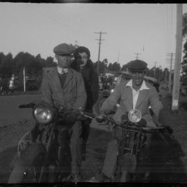 Bryants and Stuarts on motorcycles, Koala Park Sanctuary, Castle Hill Road West Pennant Hills, 1935