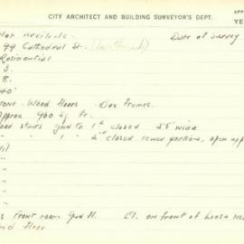 Building Survey Card - 97 Cathedral Street