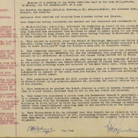 Minutes of the Works, Building and Parks Committee, 1937 [Newtown Municipal Council]