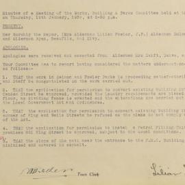 Minutes of the Works, Building and Parks Committee, 1939 [Newtown Municipal Council]
