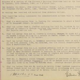 Minutes of the Finance and Building Committee, 1939 [Newtown Municipal Council]