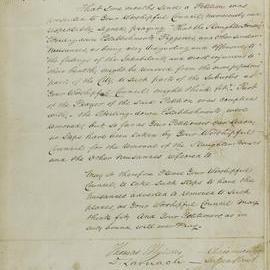 Petition - Request for update on removal of nuisances from city centre, Sydney, 1844