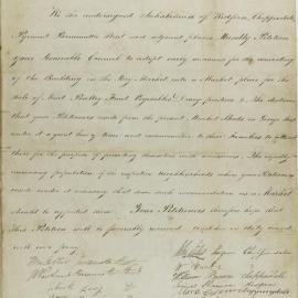 Petition - Request for the conversion of the Hay Market into a produce market, Haymarket, 1844