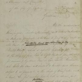 Petition - Complaint about the occupation of the Market Wharf, Sydney, 1843