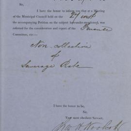 Petition - Complaint about enforced payment of the sewer rate, Sydney, 1863
