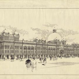 Plan (print) - Queen Victoria Building (QVB) - Architect's perspective, 1892