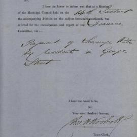 Petition - Complaint about illegal sewer rates, George Street Sydney, 1859