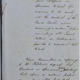 Petition - Request for an enquiry into conduct of Town Clerk around electoral nomination, Sydney, 1862