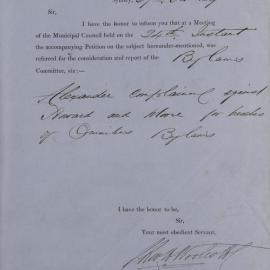 Petition - Petitions and papers regarding omnibus bye laws and their implementation, Sydney, 1859