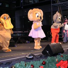 Blinky Bill characters, Christmas concert and tree lighting, Martin Place Sydney, 2005