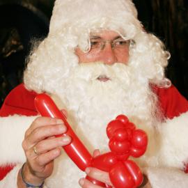 Santa makes a balloon animal, Queen Victoria Building Sydney, 2006