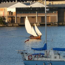 Couta boat 'Pyrmont' in full sail on Blackwattle Bay, 2006