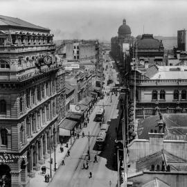 View south along George Street from Martin Place Sydney, circa 1902