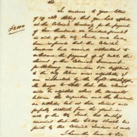 Letter - Reply about application to Colonial Treasury for payment in aid of City fund, 1844