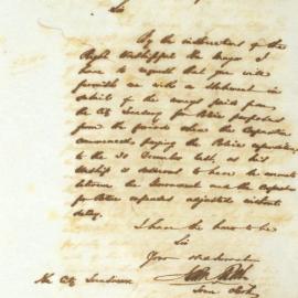 Letter - Details of payment of money from City Treasury for police purposes, 1844