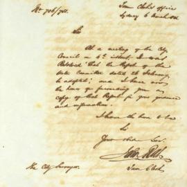 Letter - Forward of copy of Report of Water Committee, 1844
