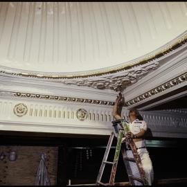 Restoration of the Sydney Town Hall, painting of ceiling in Vestibule cupola, George Street Sydney, 1991