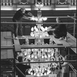 Restoration of Sydney Town Hall, chandelier, George Street Sydney, 1991