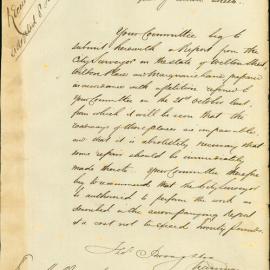 Report on a Petition for the repair of roads, Cook Ward, 1850-1851