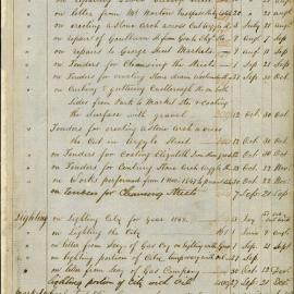 Index of various committee reports, City of Sydney Council, 1848