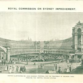Drawing - Royal Commission on Sydney Improvement - No 18 - J Sulman - Central Railway Station, 1908