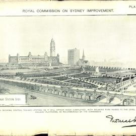 Drawing - Royal Commission on Sydney Improvement - No 25 - Commission - Central Railway Station, 1909