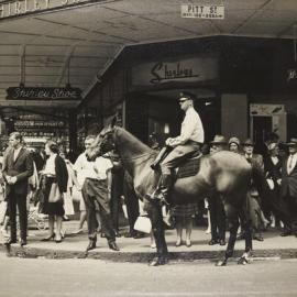 Mounted police on Pitt Street Sydney, circa 1960