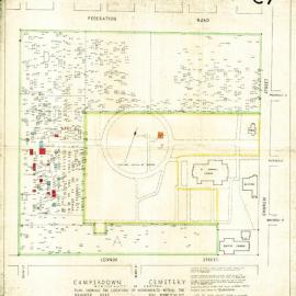Plan - C7 showing location of monuments within the resumed area, Camperdown Cemetery, no date 
