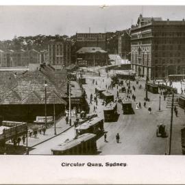 Postcard - View along Alfred Street at Circular Quay Sydney, 1909