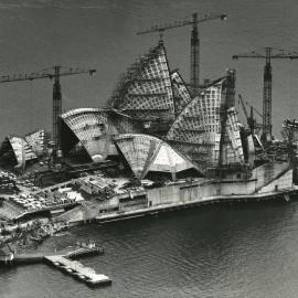 Opera House during construction, Bennelong Point Sydney, 1966