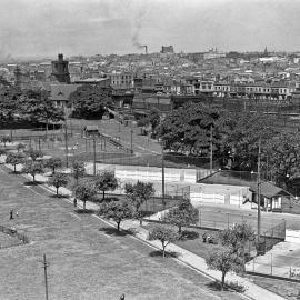 Tennis courts and playground, Prince Alfred Park Surry Hills, 1930s