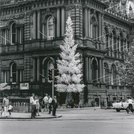 Christmas tree outside Sydney Town Hall, George Street Sydney, 1968