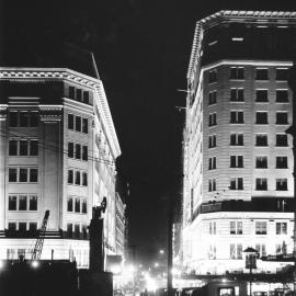 Market Street illuminated at night, 1934