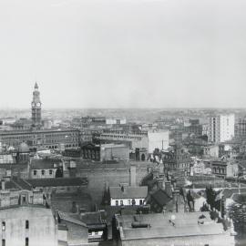 Sydney city skyline and GPO clock tower, 1892