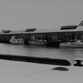 Boats docked at wharf in Walsh Bay, 1989