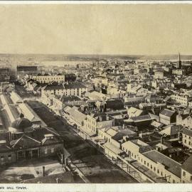 Sydney panorama from Town Hall clock tower, George Street Sydney, 1873