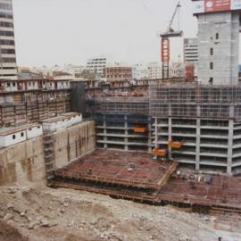 World Square under construction, George Street Sydney, 1990