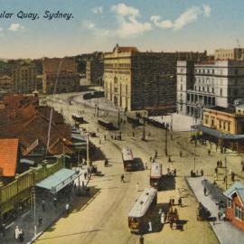 Tram interchange at Circular Quay, Alfred Street Sydney, 1910