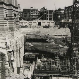 Laying foundations of Town Hall House, 456 Kent Street Sydney, 1973