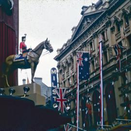 Decorations celebrating the Royal Visit of Queen Elizabeth II, Pitt Street Sydney, 1954 | 3 votes