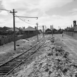 O'Dea Avenue Waterloo during reconstruction, 1950