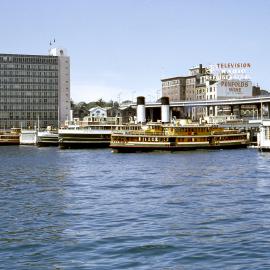 Ferry wharves at Circular Quay, 1962