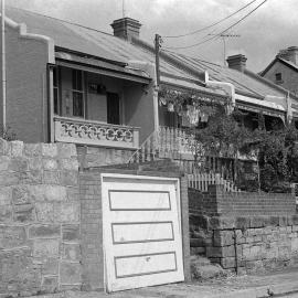 Stone elevated, semi detached cottages, Sheehy Street Glebe, 1970s