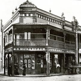 Oxford Hotel, corner King and Eliza Streets Newtown, circa 1880-1889