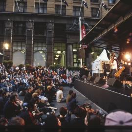 Four Play entertain the crowd at Martin Place Olympic Live Site, Sydney, 2000