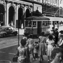 Circular Quay tram passing GPO, George Street Sydney, 1956