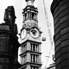 Deconstruction of the GPO clock tower during World War 2, Martin Place Sydney, 1942