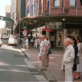 Shoppers outside Grace Brothers, Market Street Sydney, 1988