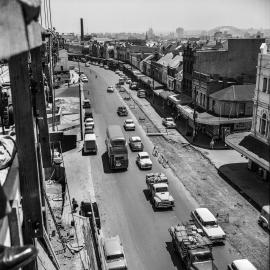 Streetscape and road reconstruction, Oxford Street Paddington, 1961
