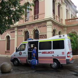 Ambulance parked outside Court House, Australia Street Newtown, 2009